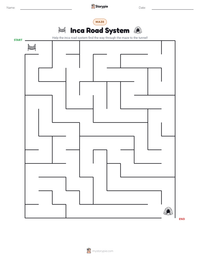 Inca Road System printable worksheet preview