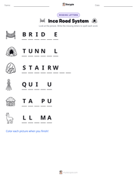 Inca Road System printable worksheet preview