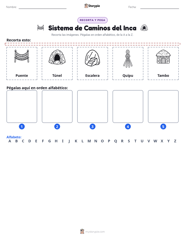 Cortar y Pegar el Alfabeto