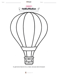 Heißluftballon druckbare Arbeitsblatt Vorschau