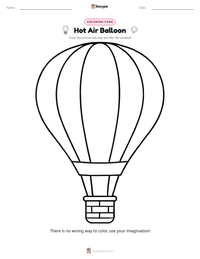 Hot Air Balloon printable worksheet preview