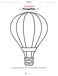 Aperçu de la feuille de travail imprimable Montgolfière