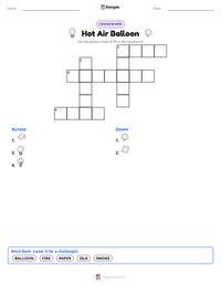 Hot Air Balloon printable worksheet preview