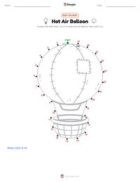 Hot Air Balloon printable worksheet preview