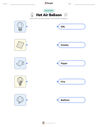 Hot Air Balloon printable worksheet preview