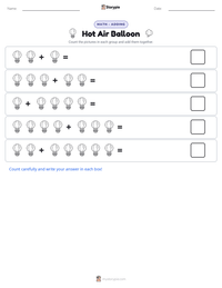Hot Air Balloon printable worksheet preview