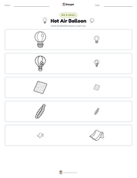 Hot Air Balloon printable worksheet preview