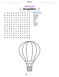Aperçu de la feuille de travail imprimable Montgolfière