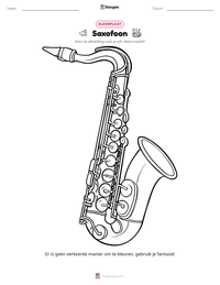 Saxofoon afdrukbare werkblad voorbeeld