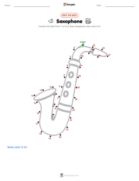 Saxophone printable worksheet preview
