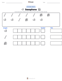 Saxophone printable worksheet preview