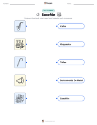 Vista previa de la hoja de trabajo imprimible de Saxofón