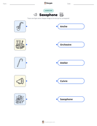 Aperçu de la feuille de travail imprimable Saxophone