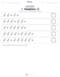 Saxophone printable worksheet preview