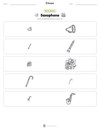 Saxophone printable worksheet preview