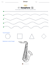 Aperçu de la feuille de travail imprimable Saxophone