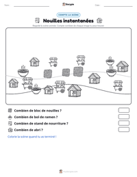 Aperçu de la feuille de travail imprimable Nouilles instantanées