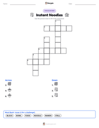 Instant Noodles printable worksheet preview