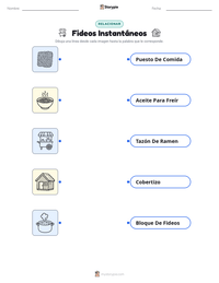 Vista previa de la hoja de trabajo imprimible de Fideos Instantáneos