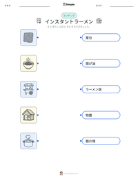 インスタントラーメン の印刷可能ワークシートプレビュー