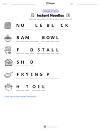 Instant Noodles printable worksheet preview