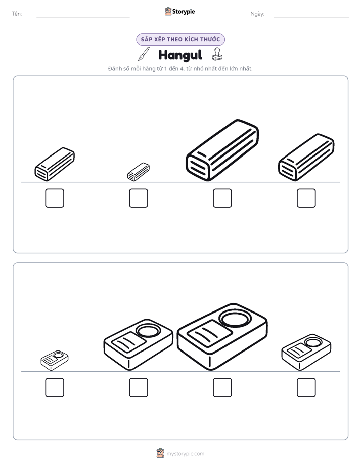 Thứ Tự Kích Thước