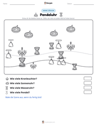 Pendeluhr druckbare Arbeitsblatt Vorschau