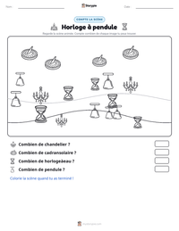 Aperçu de la feuille de travail imprimable Horloge à pendule