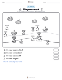 Slingeruurwerk afdrukbare werkblad voorbeeld