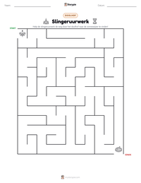 Slingeruurwerk afdrukbare werkblad voorbeeld