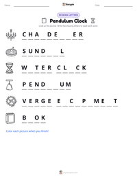 Pendulum Clock printable worksheet preview