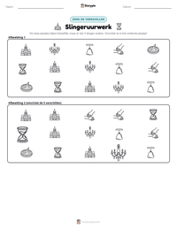 Slingeruurwerk afdrukbare werkblad voorbeeld