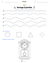 Aperçu de la feuille de travail imprimable Horloge à pendule