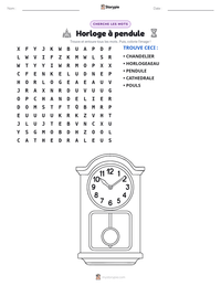 Aperçu de la feuille de travail imprimable Horloge à pendule
