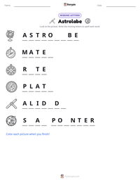 Astrolabe printable worksheet preview