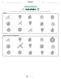 Aperçu de la feuille de travail imprimable Astrolabe