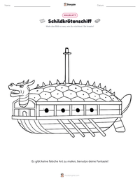 Schildkrötenschiff druckbare Arbeitsblatt Vorschau