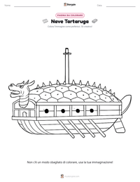 Anteprima della scheda stampabile di Nave Tartaruga