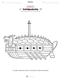 Schildpadschip afdrukbare werkblad voorbeeld