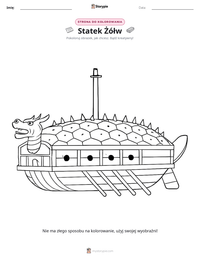 Podgląd drukowalnego arkusza ćwiczeń Statek Żółw