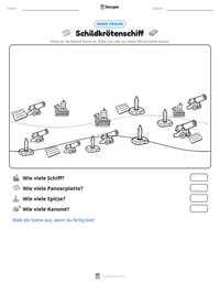 Schildkrötenschiff druckbare Arbeitsblatt Vorschau