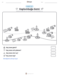 Kaplumbağa Gemi yazdırılabilir çalışma sayfası önizlemesi