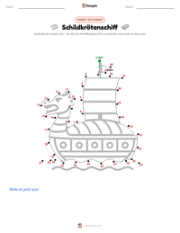 Schildkrötenschiff druckbare Arbeitsblatt Vorschau