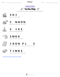 Turtle Ship printable worksheet preview
