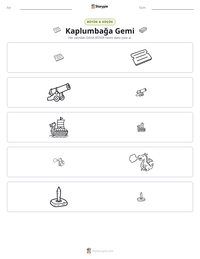 Kaplumbağa Gemi yazdırılabilir çalışma sayfası önizlemesi
