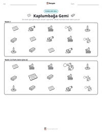 Kaplumbağa Gemi yazdırılabilir çalışma sayfası önizlemesi