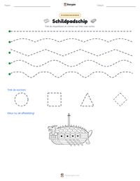 Schildpadschip afdrukbare werkblad voorbeeld
