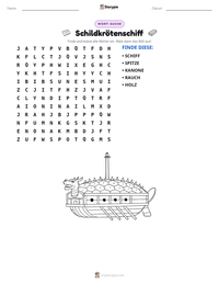 Schildkrötenschiff druckbare Arbeitsblatt Vorschau