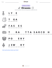 Etruscans printable worksheet preview