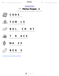 Mixtec People printable worksheet preview
